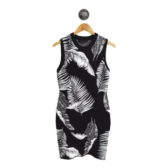 slim fit dress slacks Alexander Wang.T Heavy Soft Jersey Fitted Tank Dress with Twist Detail Black main image 1